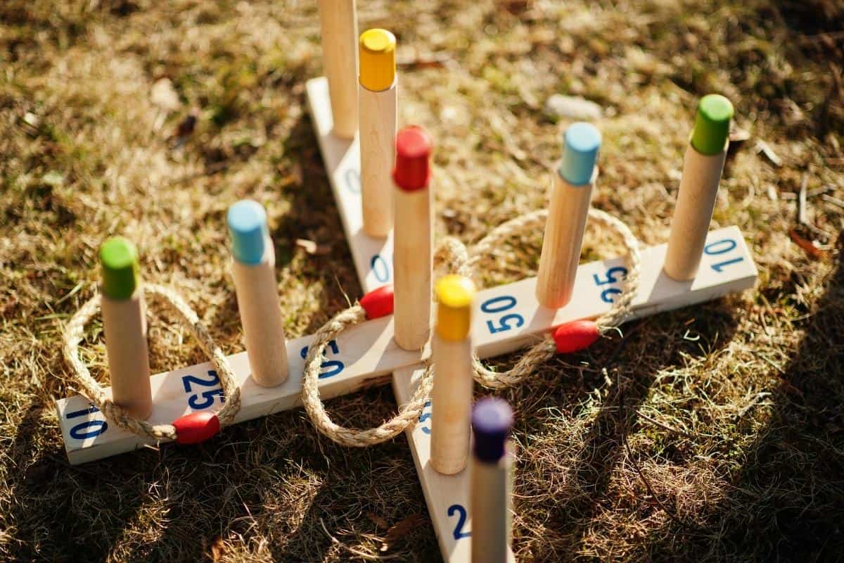 Ring toss for wedding with rings on numbers.
