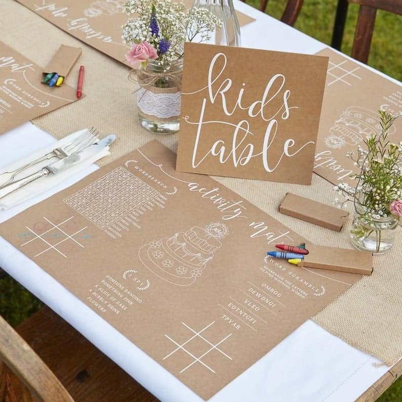 kids table wedding seating 