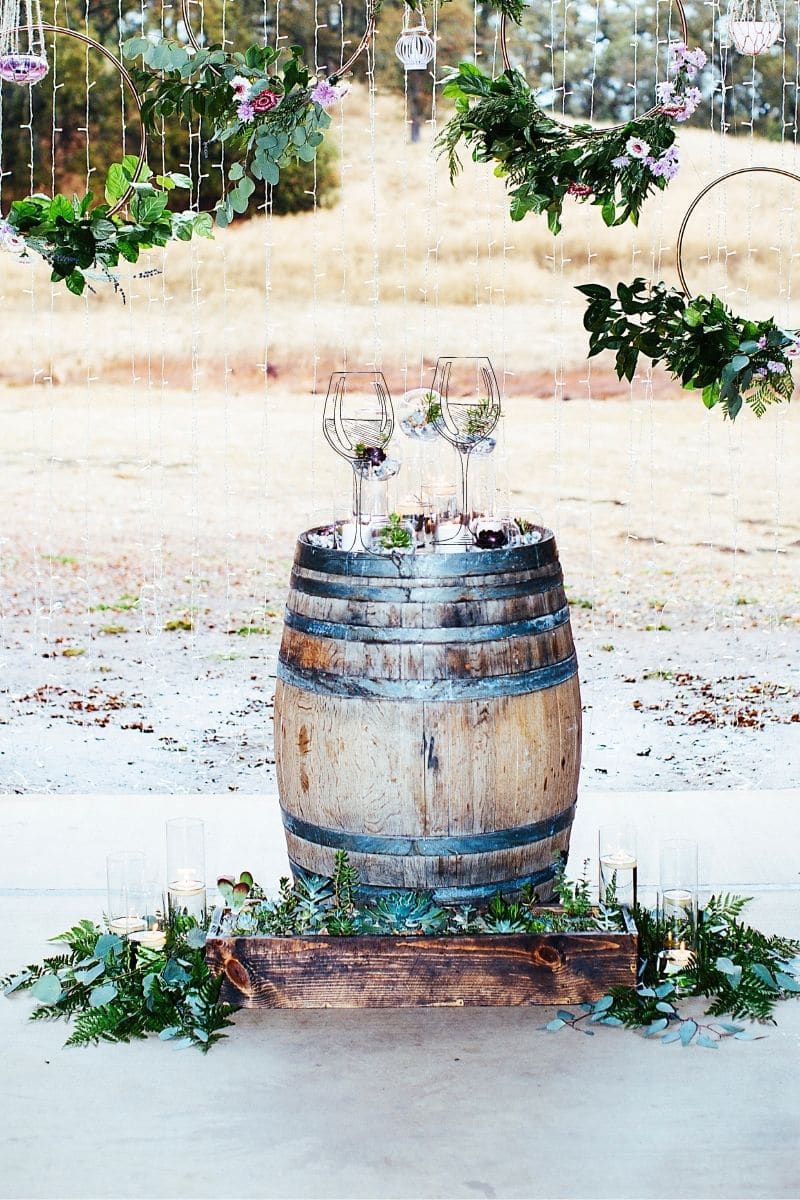 wine barrel. 