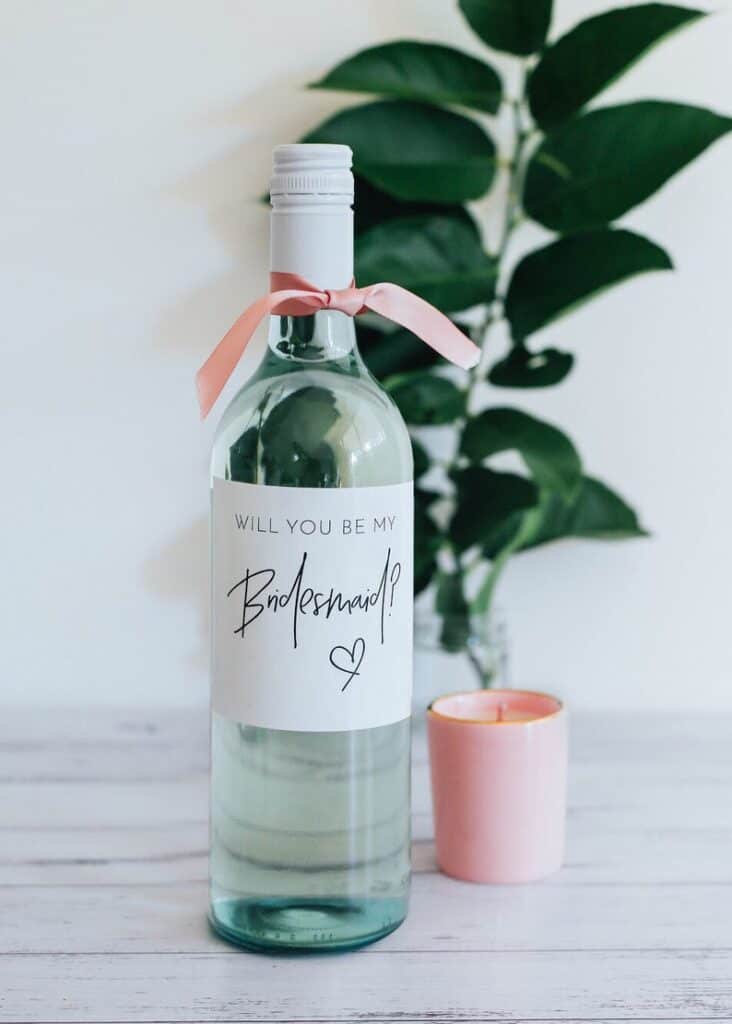 Will you be my bridesmaid proposal wine bottle