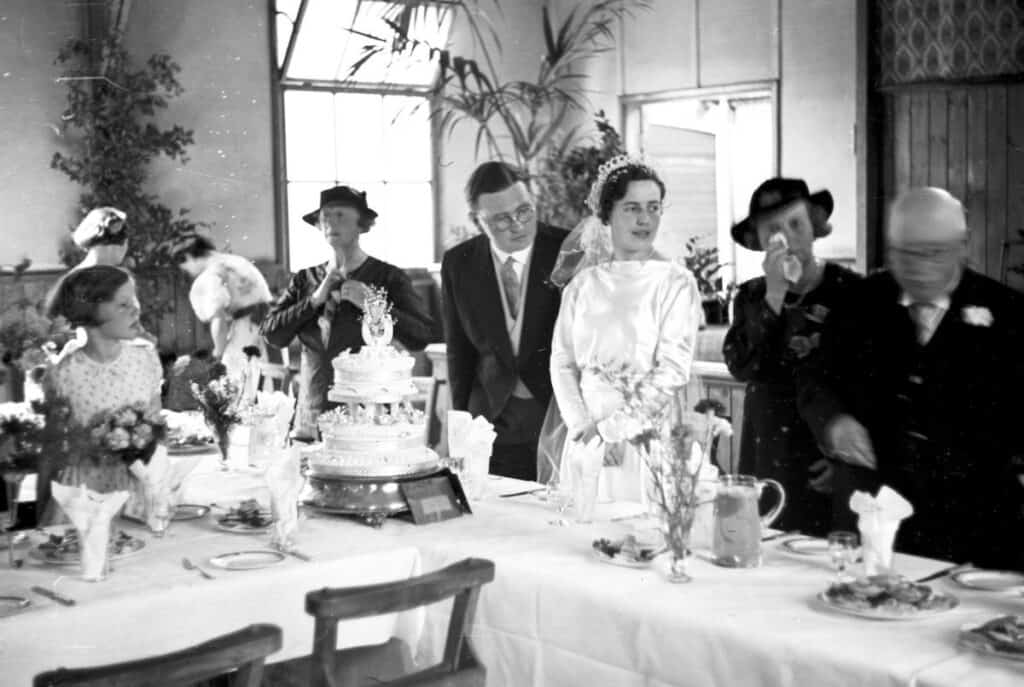 2BW2M19 Massey Wedding at St Saviours Church, Eltham, London. . 1934